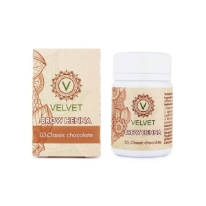 Хна для фарбування брів Velvet Brow Henna, 30 капсул (03. Classic chocolate насичений коричневий)